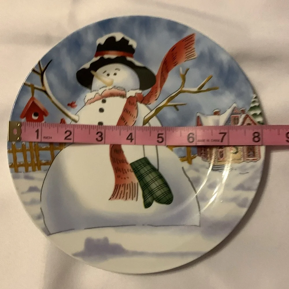Snowman Plate, Luncheon Size